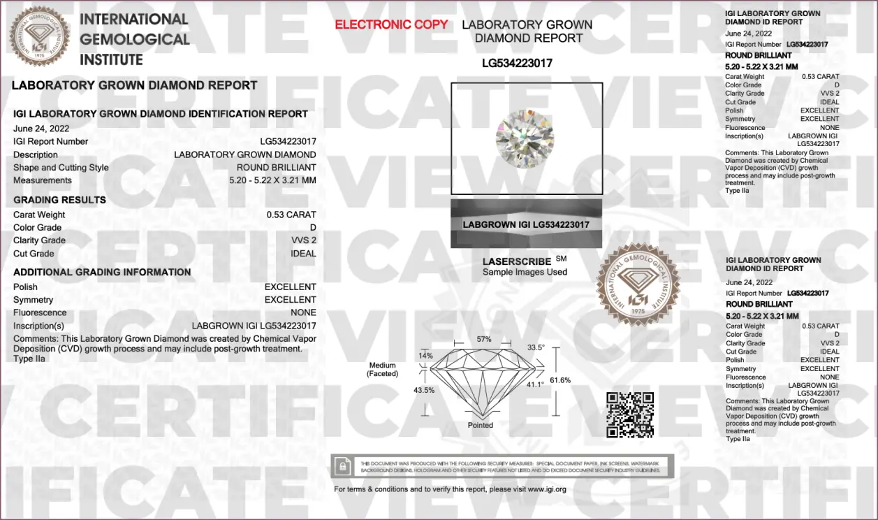 Certificate of diamond 9.76 Carat Round Diamond